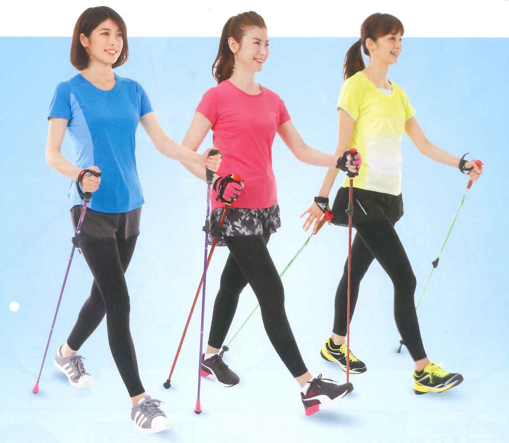 ポールを使って楽しく歩きましよ